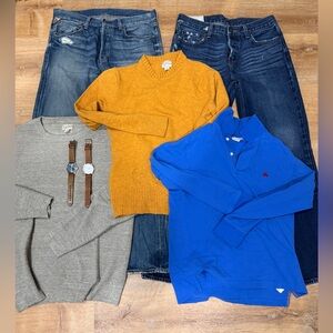Men’s clothing bundle & watches